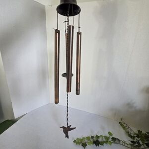 Copper Wind Chime with Bird